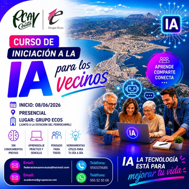 Grupo Ecos y la FPAV impulsan un curso gratuito para acercar la inteligencia artificial a los vecinos