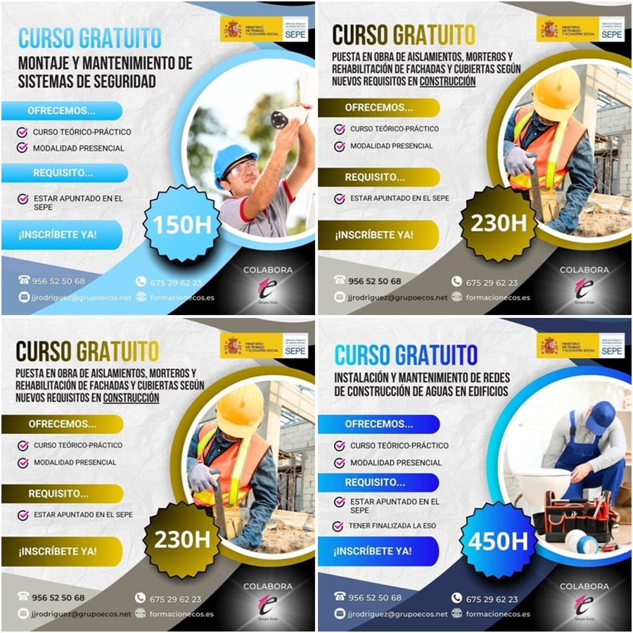 Nuevas Formaciones Gratuita del SEPE a través de Grupo Ecos