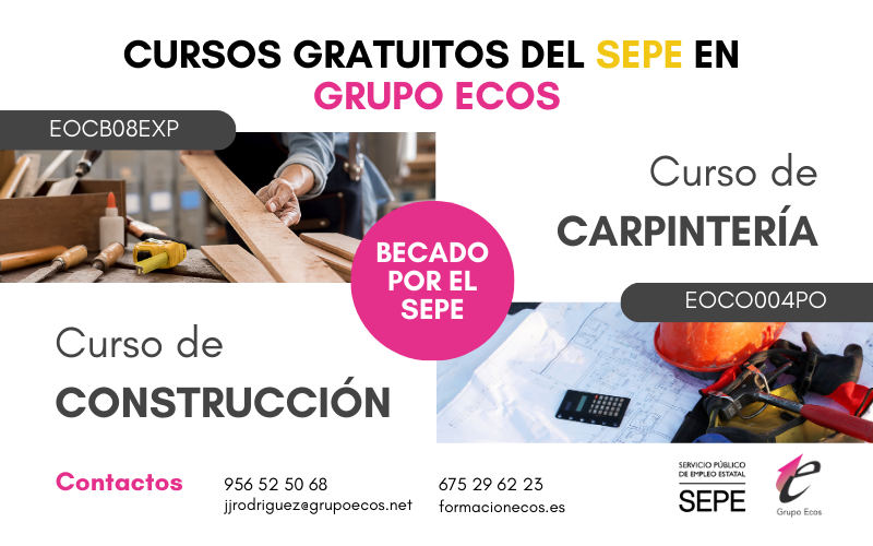 Grupo Ecos recuerda que quedan las últimas plazas para dos cursos gratuitos del SEPE 