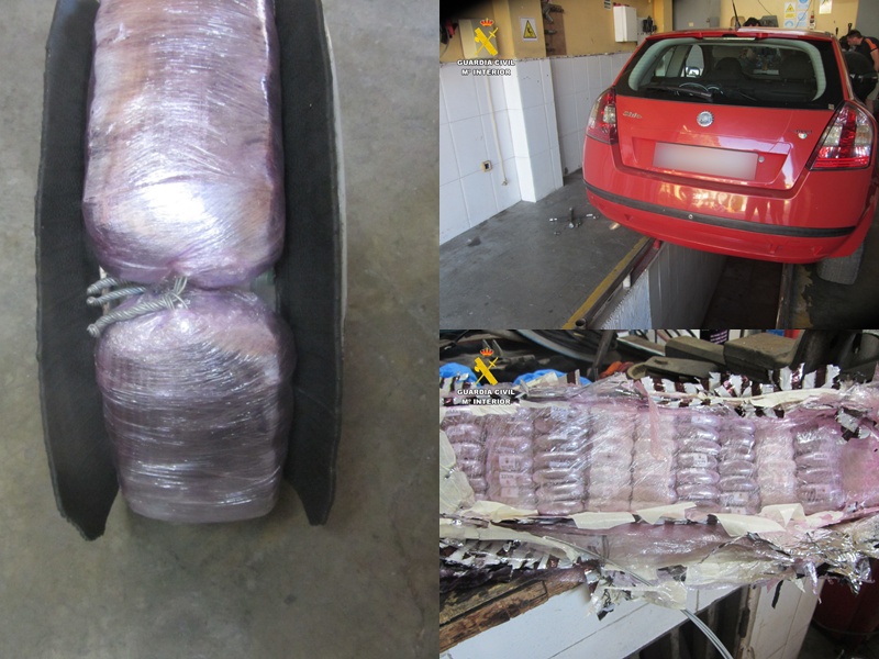 Interceptado con más de 24 kilos de hachís escondidos en las ruedas de un vehículo en el puerto