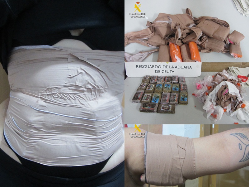 Detenida una mujer cuando iba a embarcar con 2 kilos de hachís adosado a su cuerpo