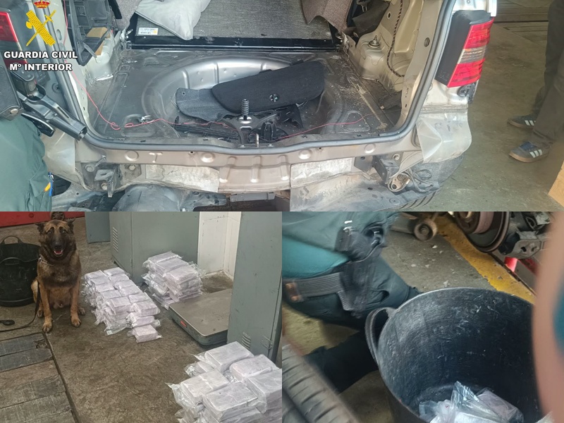 Dos mujeres, madre e hija, detenidas con 64 kilos de hachís ocultos en un doble fondo del coche