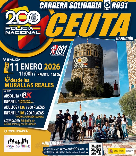 Ceuta será la primera ciudad este año que tendrá la camiseta de la “Ruta Solidaria 091”