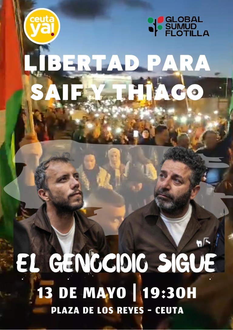 Ceuta Ya! convoca una concentración para reclamar la liberación de dos activistas detenidos por Israel