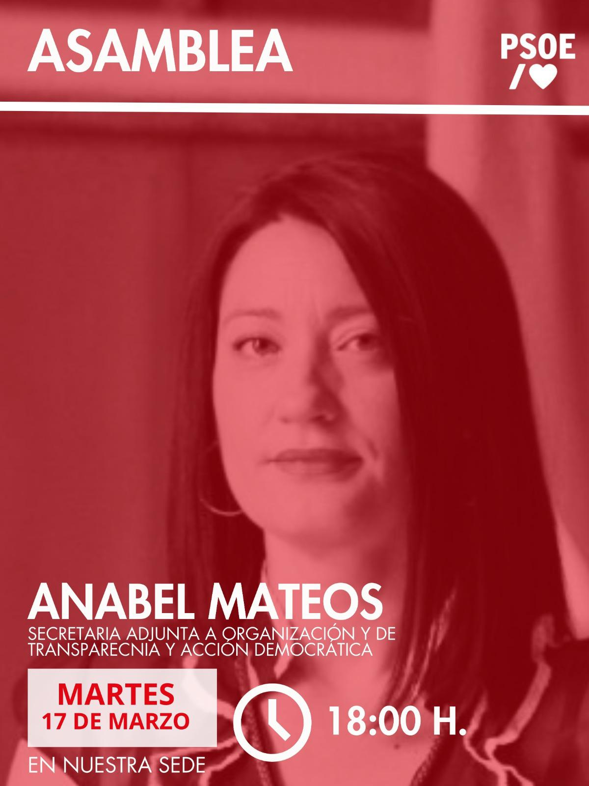 La secretaria adjunta a Organización socialista, Anabel Mateos, participa este martes en la Asamblea del PSOE de Ceuta