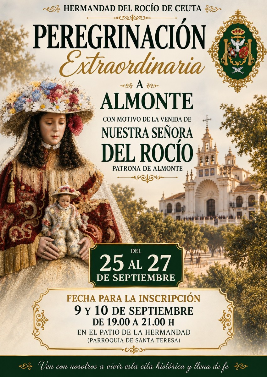 La Hermandad del Rocío de Ceuta organiza su peregrinación extraordinaria del 25 al 27 de septiembre