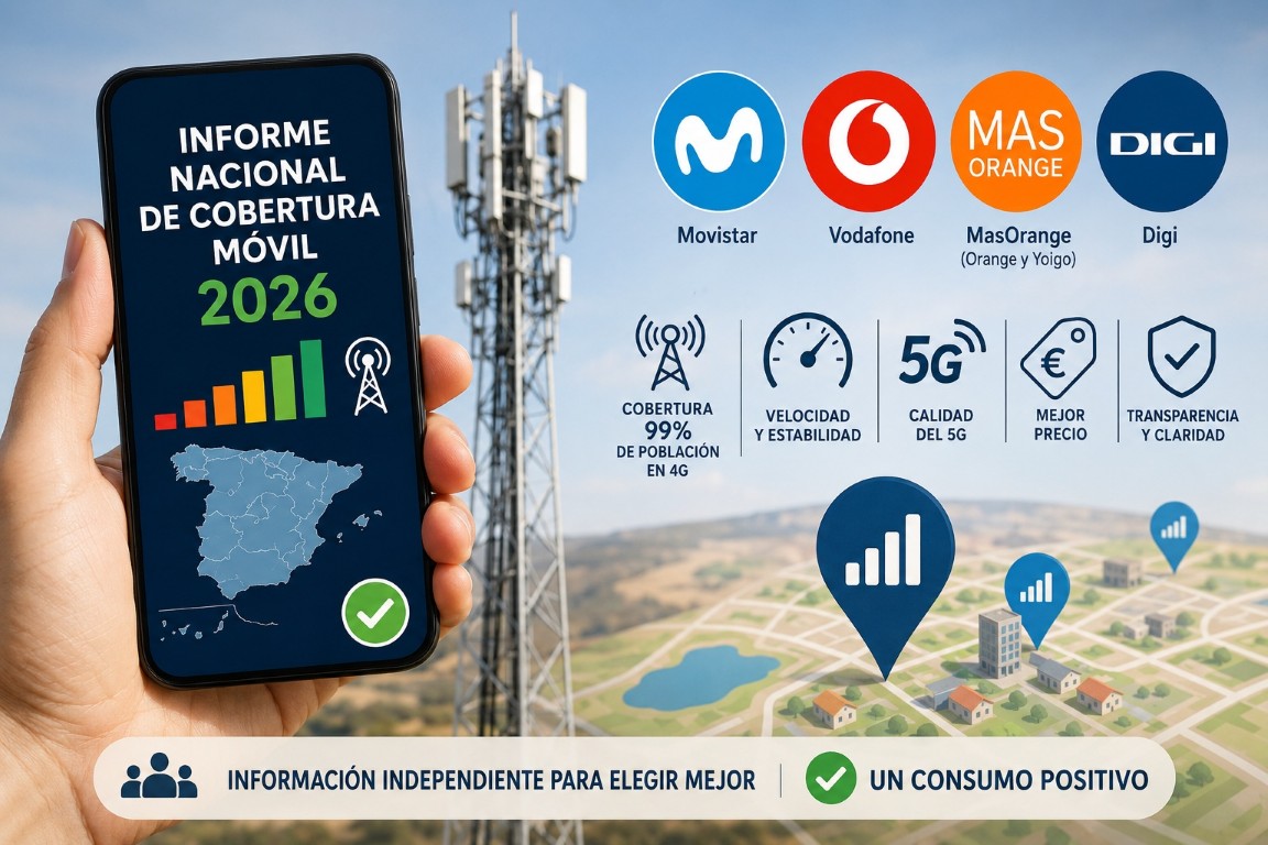 Los consumidores elaboran un informe de cobertura móvil 2026