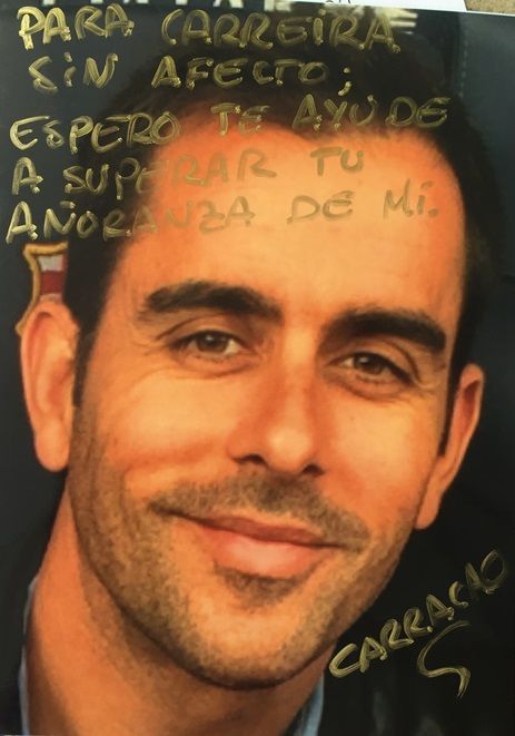 Foto dedicada de José Antonio Carracao a Carreira. 